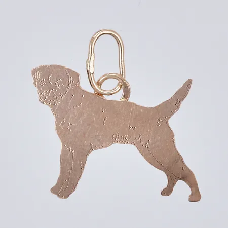 Hänge bucklig, längd ca 15mm,  bredd ca  16mm, 14K Vikt: 0,4 g