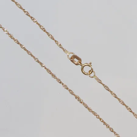 Halskedja Singapore, längd ca 45cm, bredd 1mm, GHA, 18K Vikt: 1,3 g