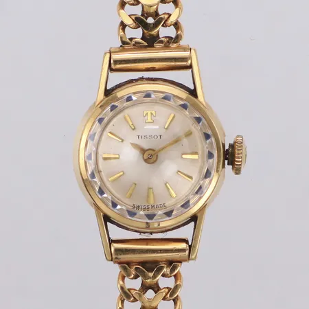 Damur Tissot 14K, manuell, länk i 18K, längd 17,5cm, bruttovikt 20,2g