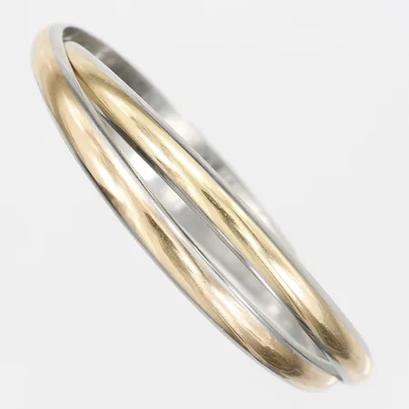 Armring Cartier Rolling bracelet, två stela armband, snr.762 470, ca 1980-90-tal, med sammetspåse, stål samt 18K guld samt roséguld, vikt 43,8g Vikt: 43,8 g