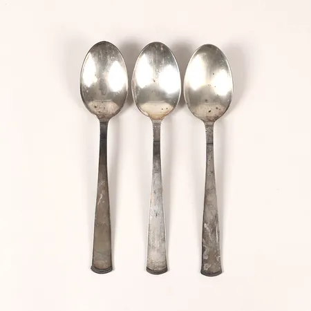 Tre bordsskedar, modell Rosenholm, längd 182mm, silver Vikt: 123,2 g