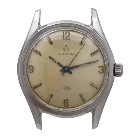 Herrur Certina DS "Turtleback", stål, Ø36 mm, manuell - fullt fungerande, kaliber 25-66, referensnummer 346.825, bruksmärken, repor i glas,