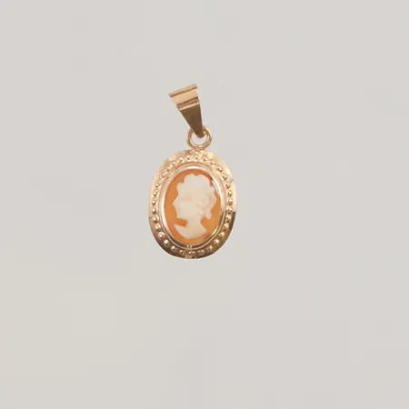 Hänge, camé, 17mm, 14K, 0,5g.