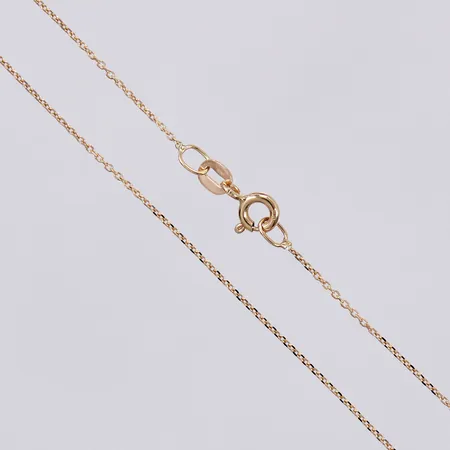 Kedja längd ca 37,8cm, bredd ca 1mm, 18K Vikt: 1,1 g