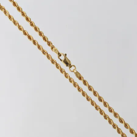 Kedja Cordell, längd 45,5cm, bredd 2,4mm, ihålig, 18K.  Vikt: 4,5 g