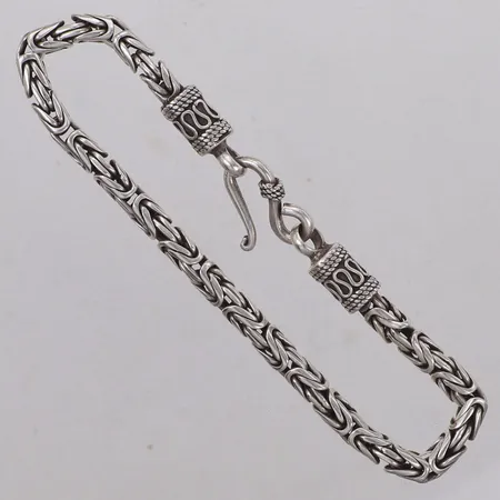 Armband, längd 21,5cm, bredd 4,2mm, kroklås, GHA, 925/1000 silver Vikt: 23,3 g