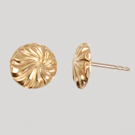 Ett par örhängen, Ø9,5mm, stift, saknar stopp, gulmetall, 