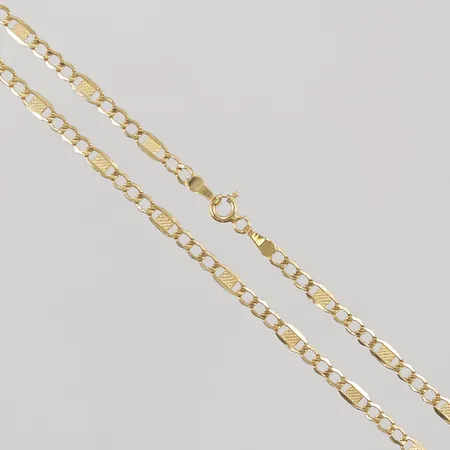 Kedja, 60cm, bredd:4mm, 14K 4,5g.