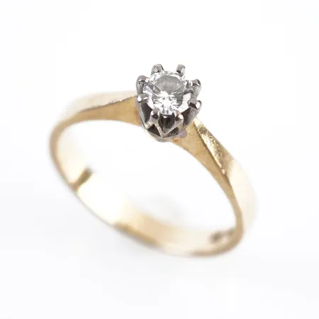 Ring m diamant 0,31ct enligt gravyr uppskattningsvis W SI, stl 18(56), 18k Vikt: 3,6 g