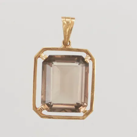 Hänge, rökkvarts, 30x19mm, 18K, 5,2g.