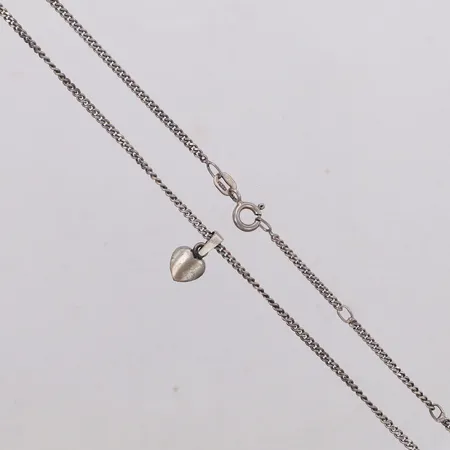 Kedja, Pansar, längd 47cm, Hänge hjärta, längd 13mm, 925/1000 silver Vikt: 4,5 g