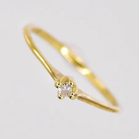 Hänge ring, Ø 11mm, vit sten, 18K Vikt: 0,3 g