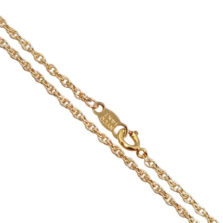 Halskedja, 14K guld, tillverkarstämpel NYCO, längd 45,5 cm, bredd 1,5 mm, fint skick Vikt: 2,5 g