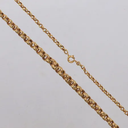 Collier, doserad ärtlänk, längd 43cm, buckla, defekt lås, 18K Vikt: 8,6 g