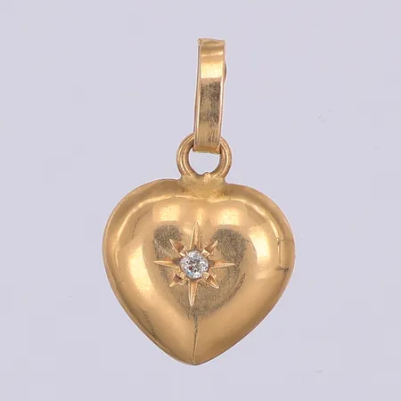 Hänge, hjärta, vit sten, 18mm, Hallberg, 18K Vikt: 0,6 g