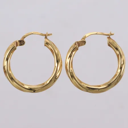 Ett par örhängen, creoler, 20mm, bredd 2,6mm, ihåliga, GFAB, 18K Vikt: 1,6 g