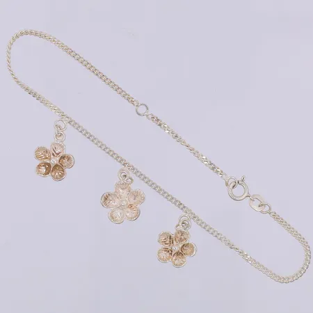 Armband, Pansar, blommor, 17,5/20,5cm, 925/1000 silver Vikt: 4,2 g