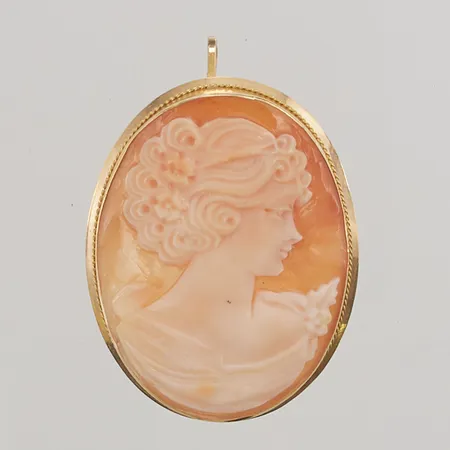 Hänge/brosch, camé, 49x34mm, 18K, 7,3g Vikt: 7,3 g