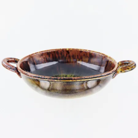 Skål med hänklar, stengods, Carl Harry Stålhane, 4,5cm, Ø14cm. Vikt: 0 g