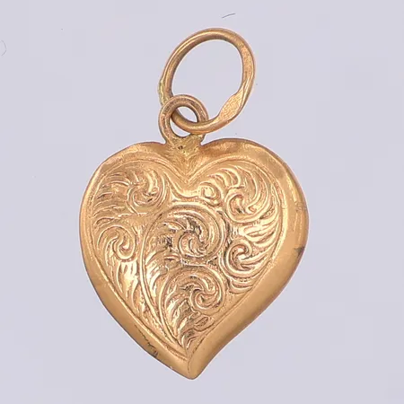 Hänge, hjärta, mönstrat, 15mm, 18K Vikt: 0,5 g