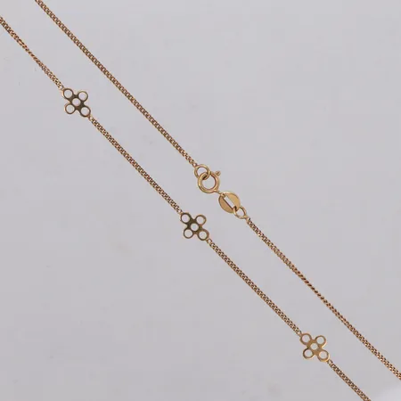 Collier med blommor, längd 38cm, bredd 6,2mm, 18K Vikt: 2,8 g