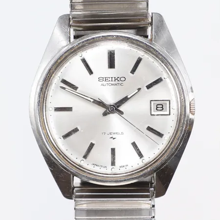 Herrur Seiko Ø36,5mm ref nr. 7005-8022, snr. 630581, automat, datum, flexlänk, med slitage, ca 1970-tal 