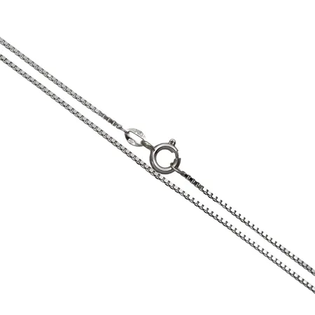 Halskedja Venezia, 18K vitguld, svensk kontrollstämpel, längd 43,0 cm, bredd 1,0 mm, fint skick Vikt: 3,3 g