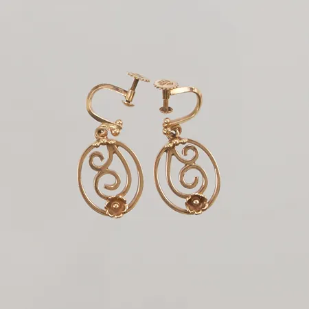 Örhängen, 25x15mm, skruvfästen, 18K, 8,0g.