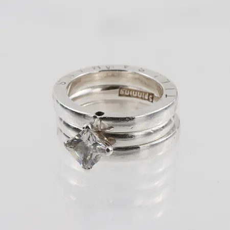 Ringar 3st , stl 16½ samt mittring ca 17¼mm, silver  Vikt: 13 g