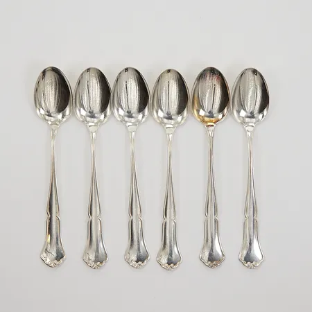 6 Skedar, längd 116mm, Silver 830/1000 Vikt: 55,1 g