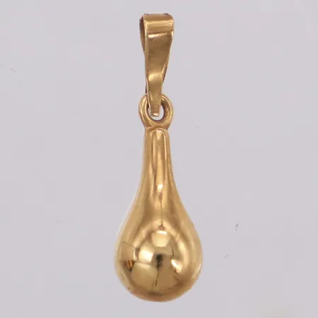 Hänge, droppe, 15mm, ojämn ögla, 18K Vikt: 0,5 g
