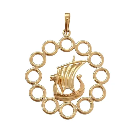 Hänge, 14K guld, längd inkl. ögla 36 mm, bredd 28 mm, fint skick Vikt: 3,2 g