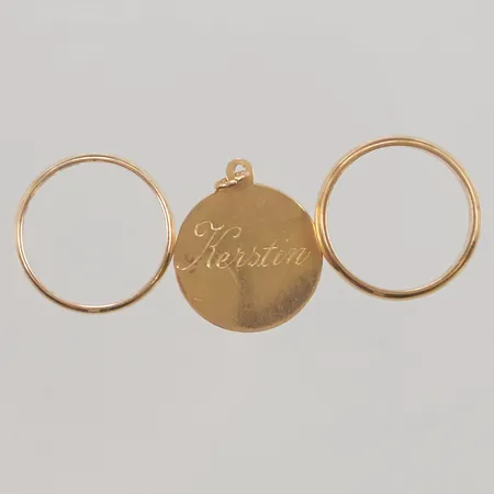 Diverse guld, gravyrer, 18K, 7,6g.