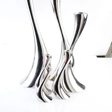 6st Ljusstakar Georg Jensen olika höjder, 60cm, 50cm, 40cm, 24cm,20cm, 16cm Skickas med postpaket.