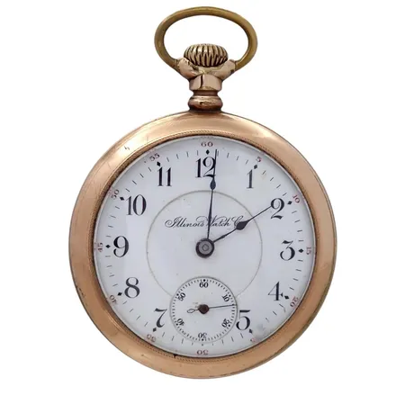 Fickur Illnois Watch Co. doublé, Ø55 mm, manuell - fungerar, boettnummer 6755919, verknummer 1618598, bruksslitage, 123,6g
