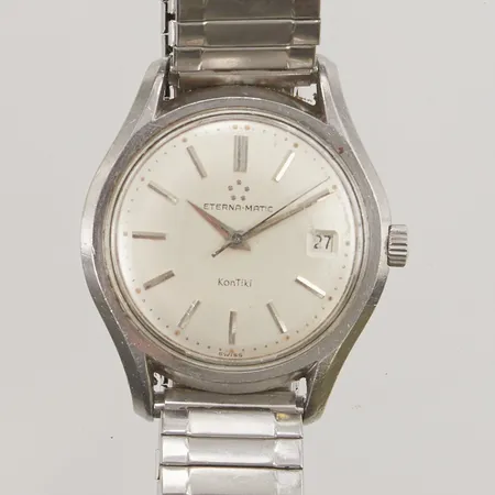 Herrur Eternamatic Kontiki, 36mm, automatisk, stål, boettnr: 4212365, srn: 4317147, flexband, repigt plexiglas, servicebehov, inga tillbehör Vikt: 0 g