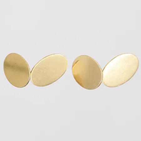 Ett par manschettknappar, Gustaf Dahlgren & Co, Malmö, 1945, slitage, bucklor, 18K guld. Vikt: 12,5 g