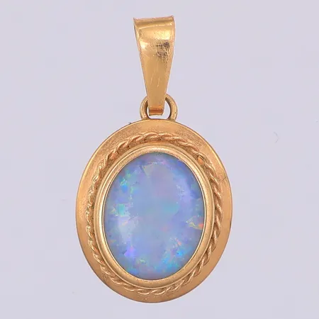 Hänge, opal triplett, 20mm, Bronsil, 18K Vikt: 1,1 g