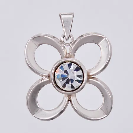 Hänge med sten, längd: ca 3,5cm, bredd: ca 28mm, VJ, Janson Guldvaru Ab Victor, Lindesberg, år 1972, 830/1000 silver Vikt: 8,4 g