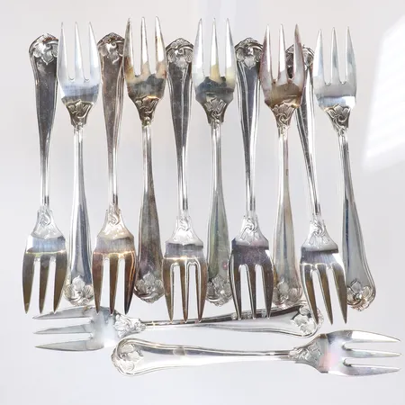 12 tårtgafflar, längd 13,5cm, silver, 830/1000 Vikt: 290,4 g