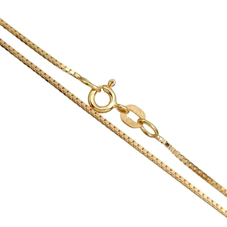 Halskedja Venezia, 18K guld, Balestra Italien, svensk kontrollstämpel, längd 42,0 cm, bredd 1 mm, fint skick Vikt: 3,4 g