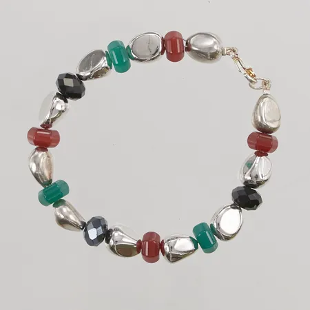 Armband, stenar, 21cm, bredd: 10mm, 925/1000 silver, 20,2g.