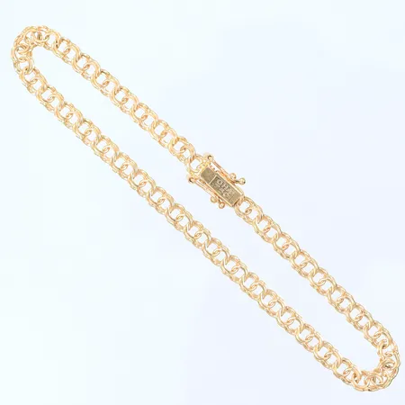 Armband, bismarck, längd 19,5cm, bredd 4mm, 18K, 5,1g Vikt: 5,1 g