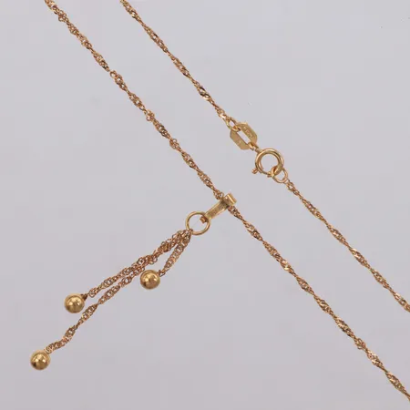 Kedja, tvinnad, 42cm, med hänge, längd inklusive ögla 40mm, avtagbart, GHA, 18K Vikt: 1,6 g