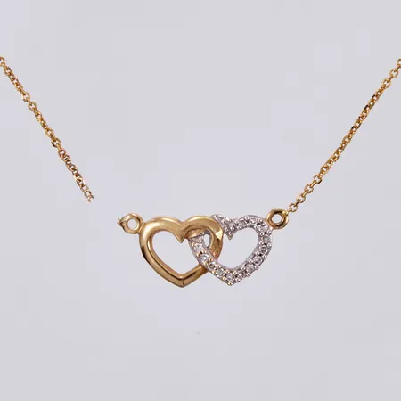 Collier med vita stenar, defekt, 18K Vikt: 2,3 g