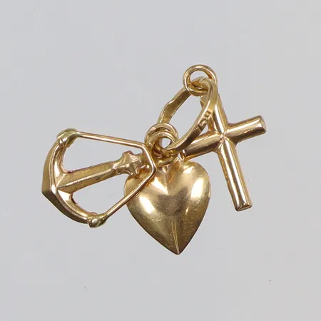 Hänge tro, hopp och kärlek, ca 19x12mm, 18K Vikt: 1,1 g