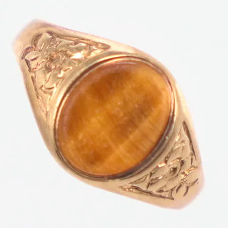 Ring, tigeröga, Ø18mm, 9k Vikt: 2,6 g