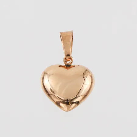 Hänge "Hjärta", höjd med ögla ca 19 mm,18k. Vikt: 1,2 g