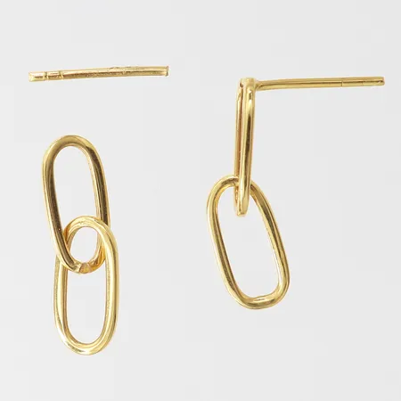 Ett par örhängen, defekta, stift av, 18K. Vikt: 0,9 g