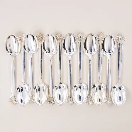 Kaffeskedar 12st, längd: 11,5cm, TH.Marthinsen, etui, silver 830/1000 Vikt: 132,6 g